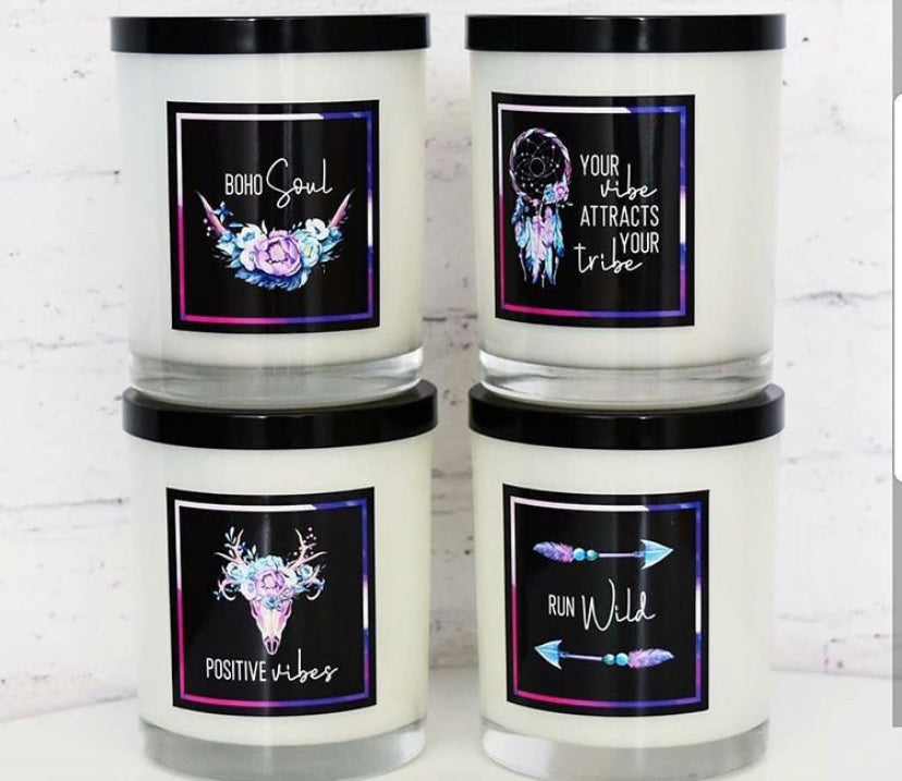 The Boho Soul Black Square Vinyl Label Pack