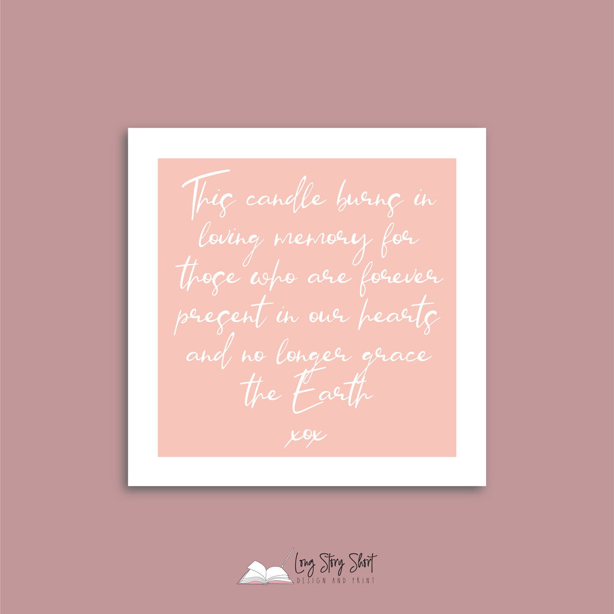 Peach Always in Our Hearts In Memory Vinyl Label Pack