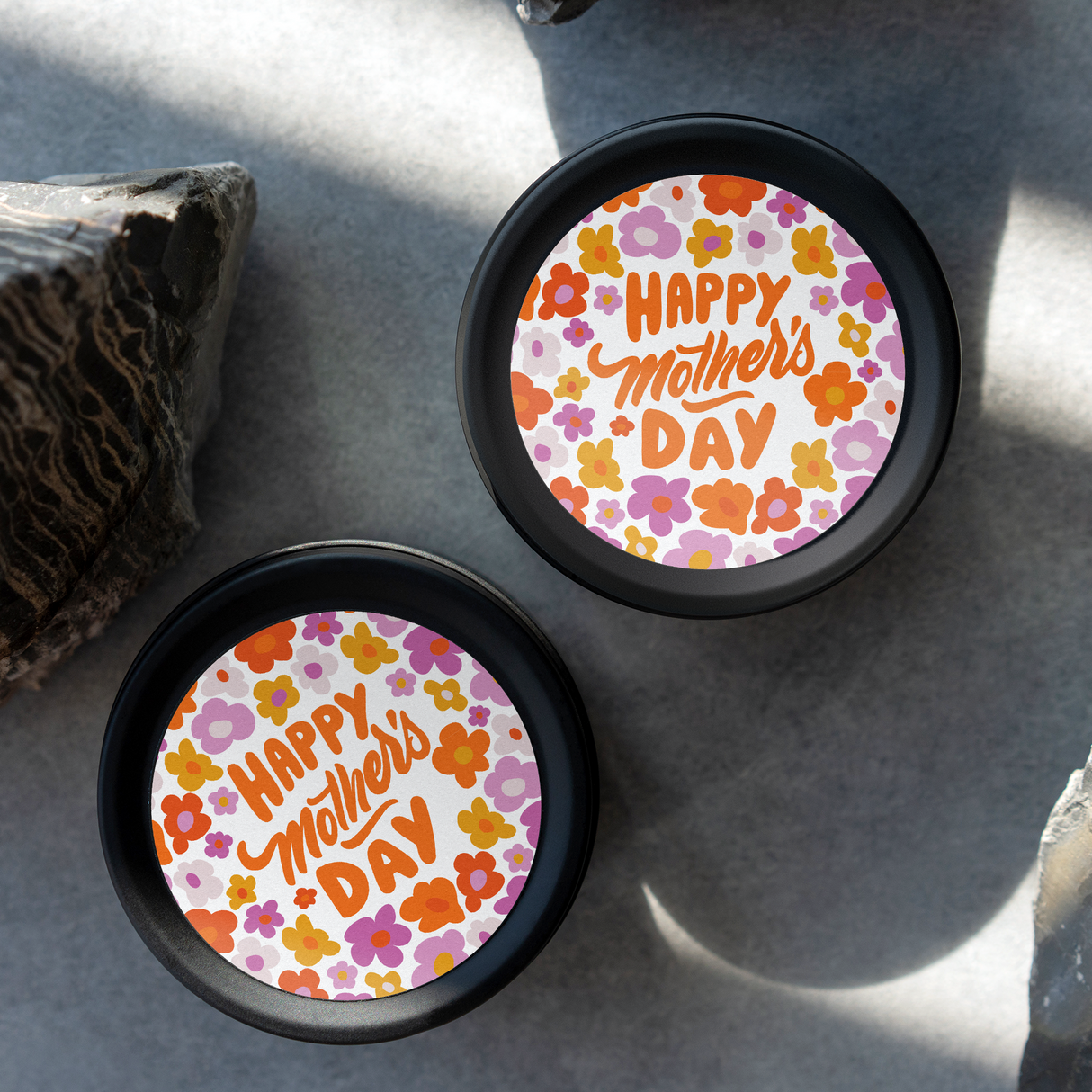 Mothers Day - Retro Collection - ROUND Design SIX Vinyl Label Pack