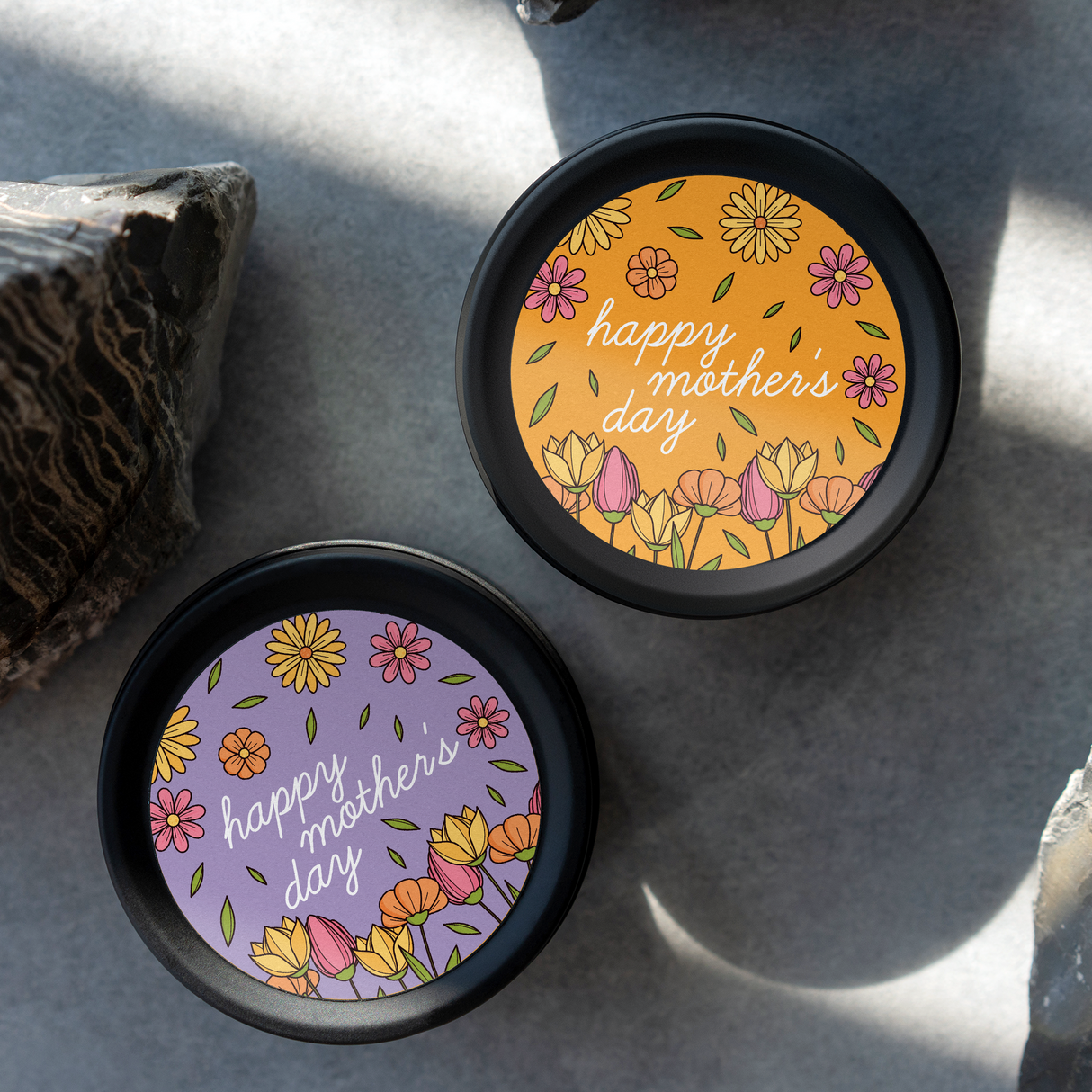 Mothers Day - Retro Collection - ROUND Design TWO Vinyl Label Pack