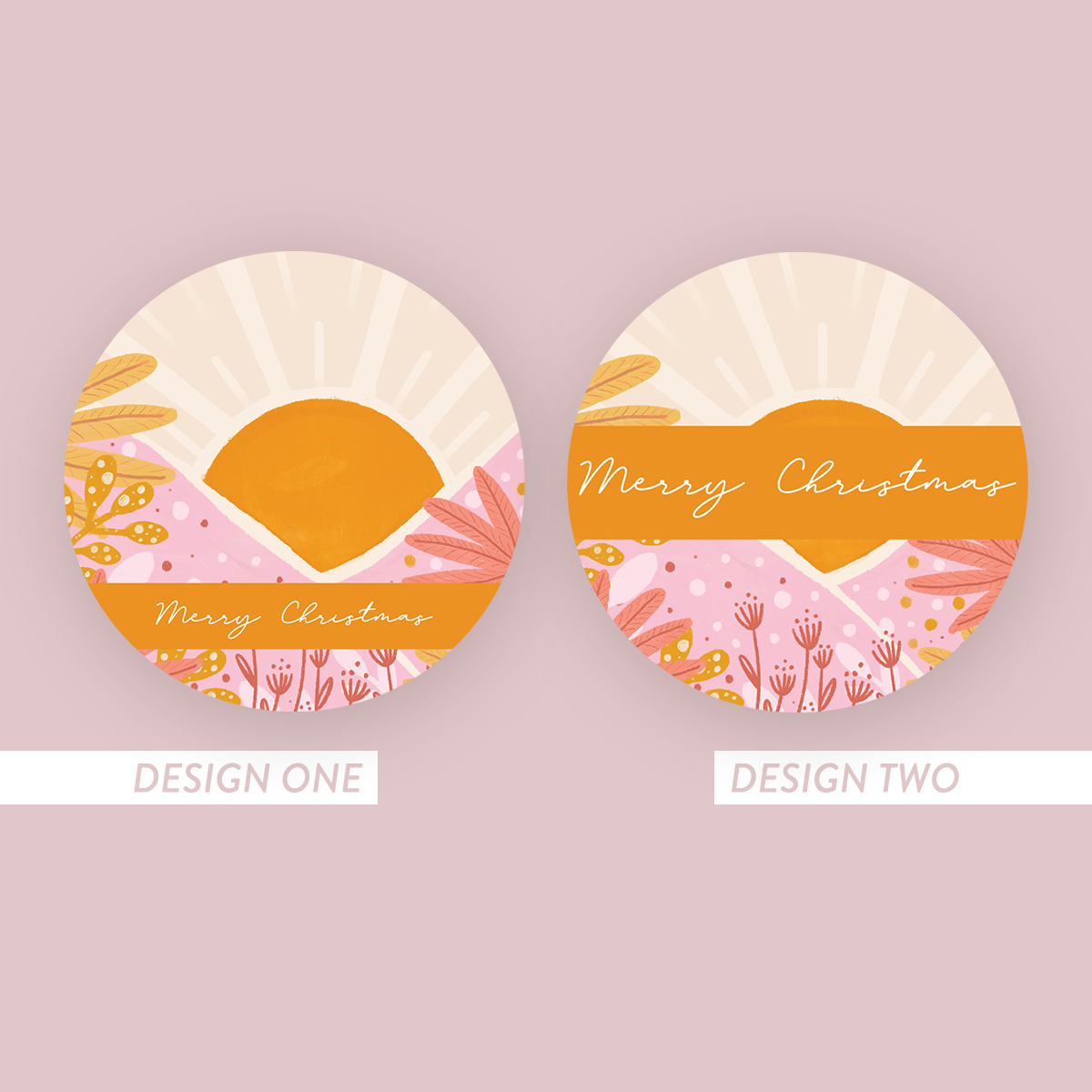 Jess Walker Christmas Vinyl Label Pack SIX (ROUND) Gloss/Matte