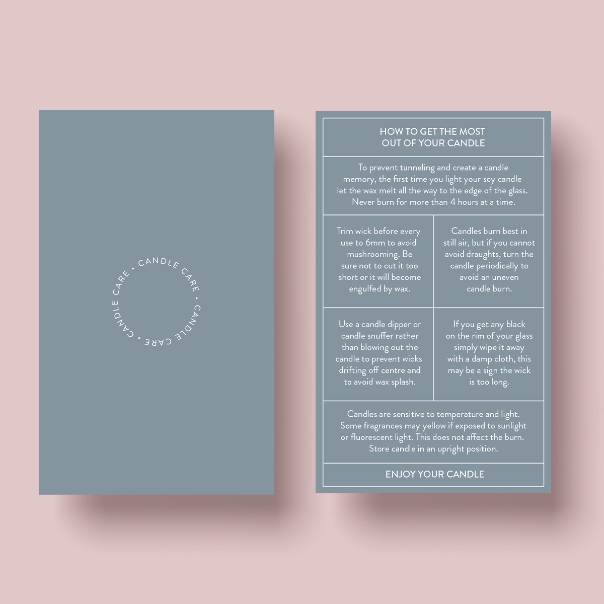 The Dusty Earth Collection - Candle Care Card