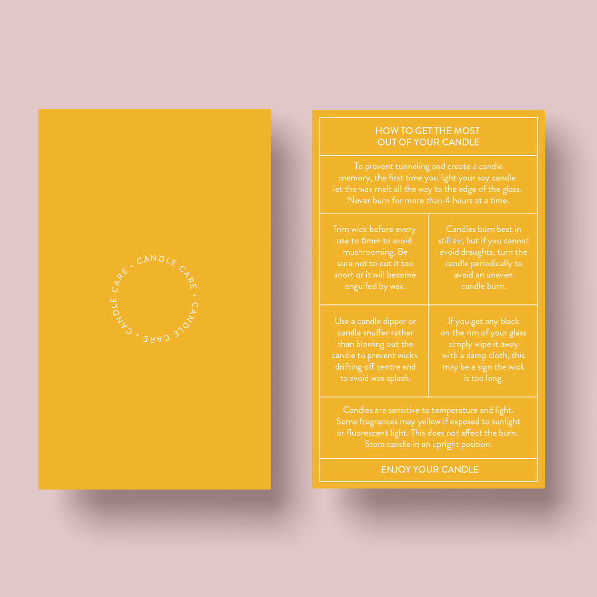 The Dusty Earth Collection - Candle Care Card