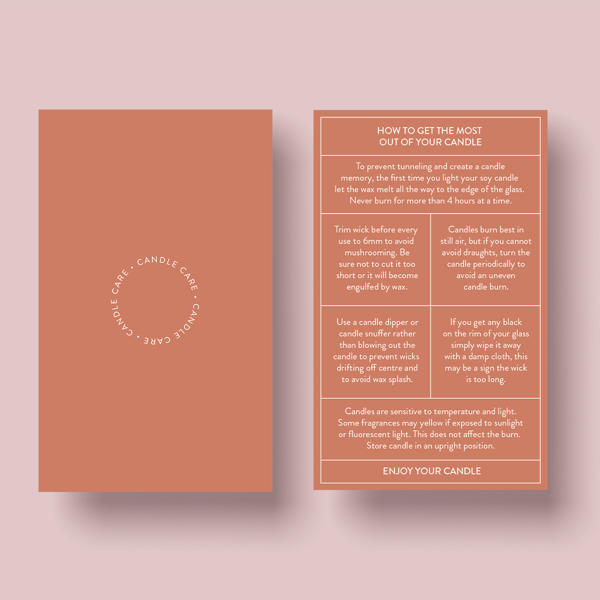 The Dusty Earth Collection - Candle Care Card