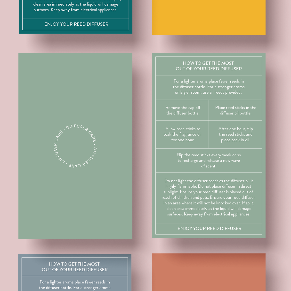 The Dusty Earth Collection - Reed Diffuser Care Card