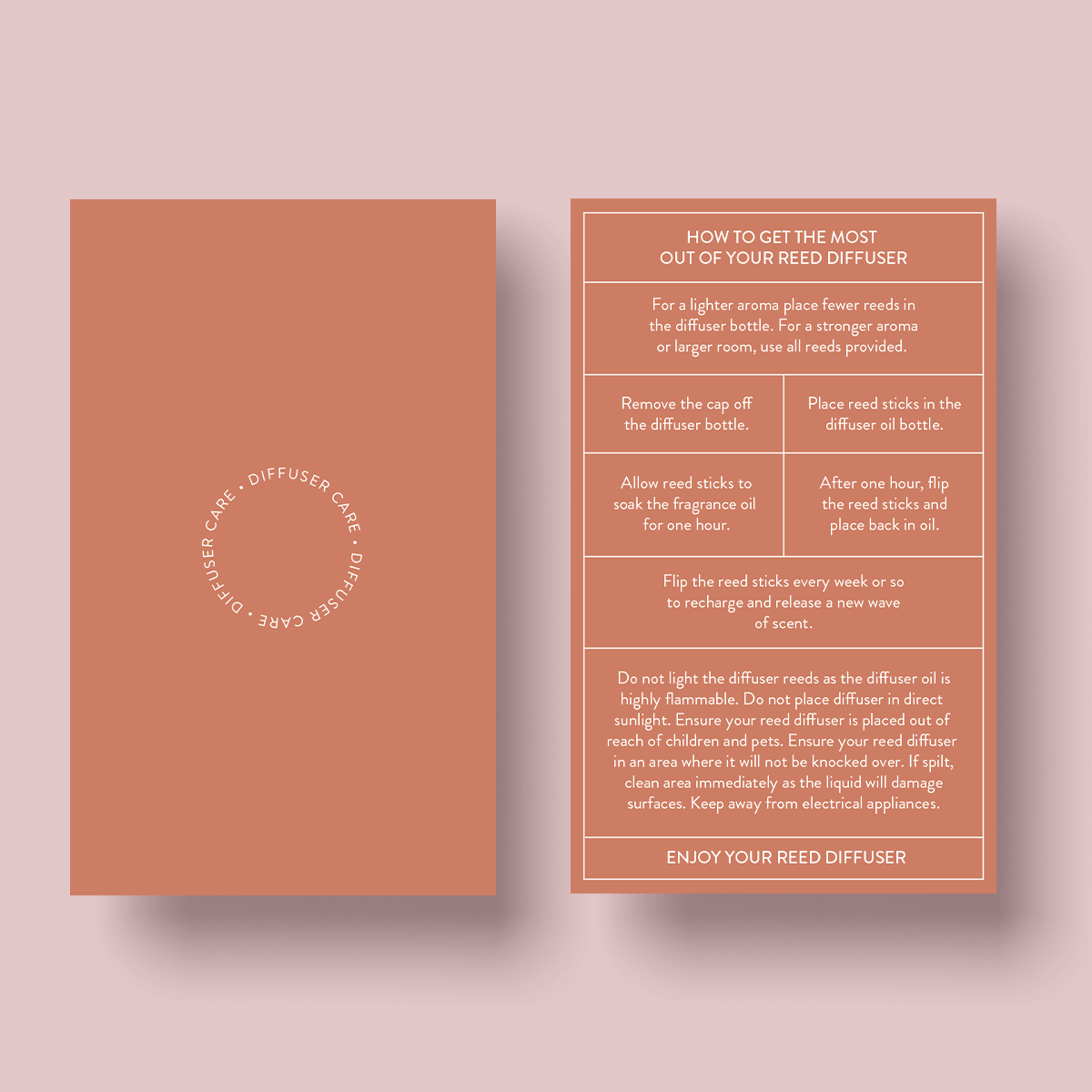 The Dusty Earth Collection - Reed Diffuser Care Card