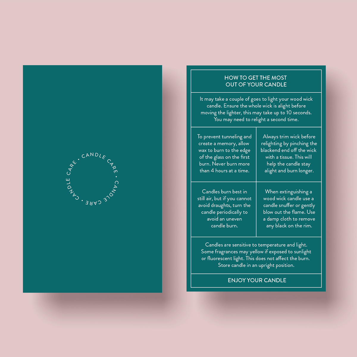 The Dusty Earth Collection - Wood Wick Candle Care Card