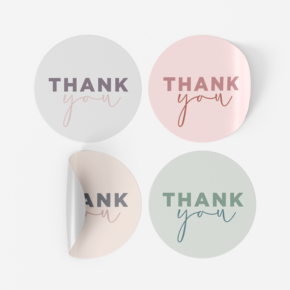 Pastel Thank you Vinyl Label Pack