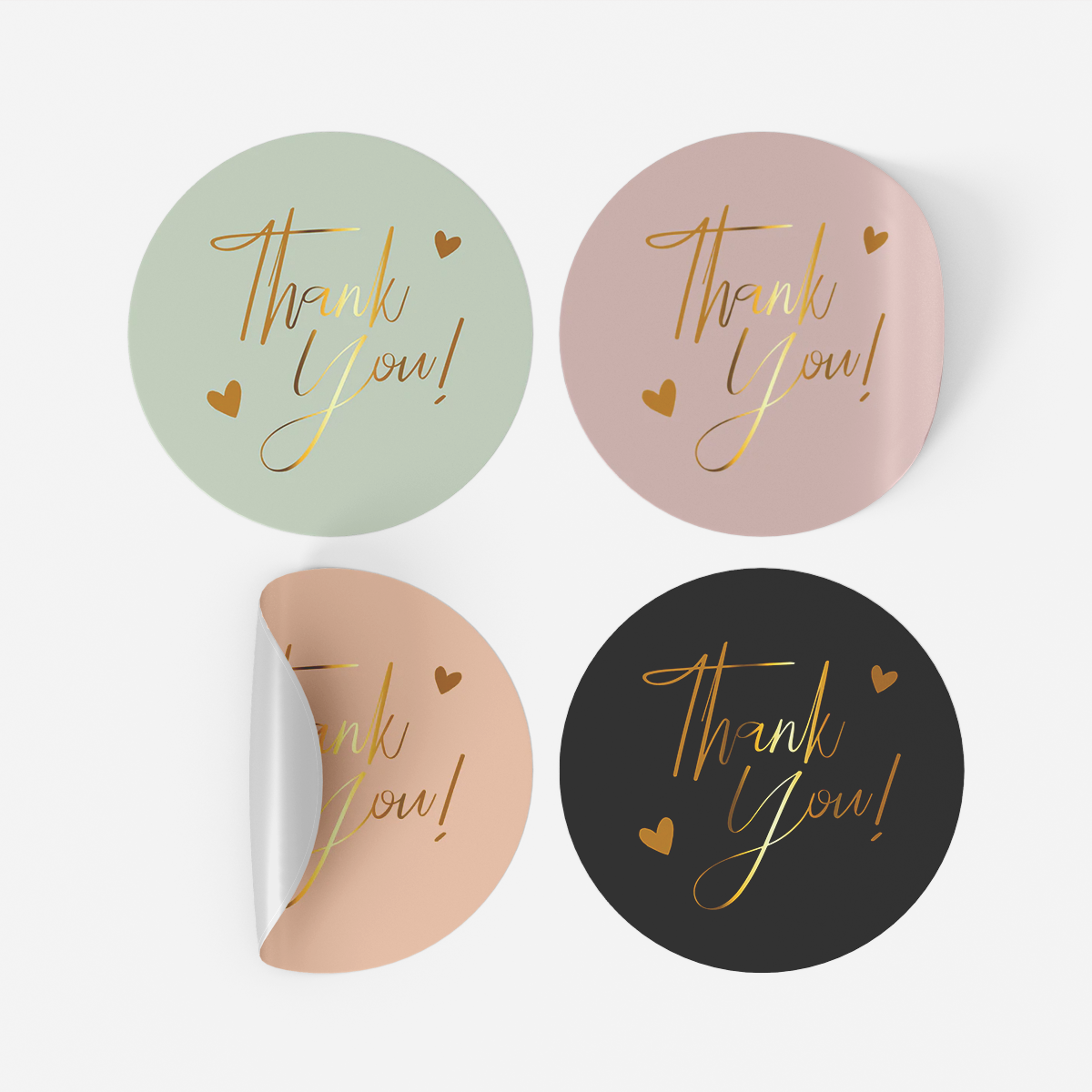 FOILED Thank you hearts Vinyl Label Pack