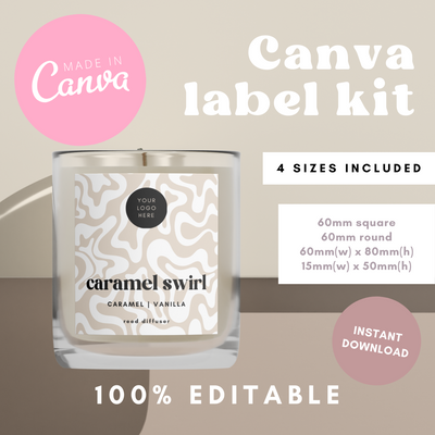 Caramel Swirl Canva Label Kit