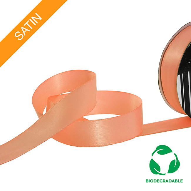 Biodegradable Custom Printed Ribbon - Peach x 50 meters (Satin)