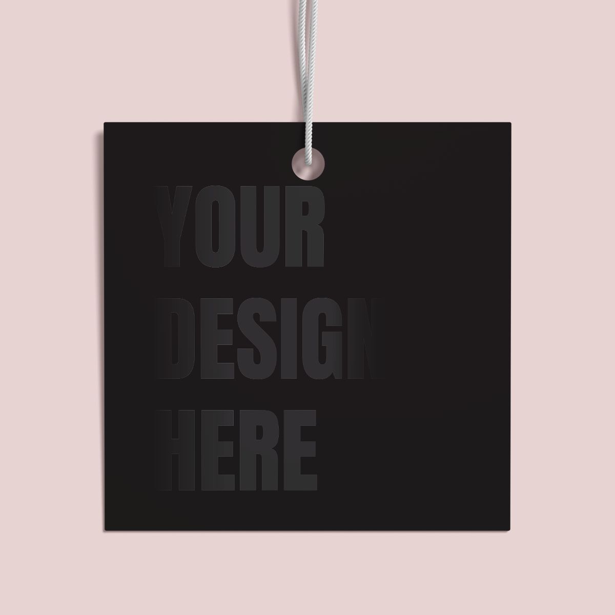 50mm Square Spotgloss on Velvet Laminate 400gsm Swing Tags