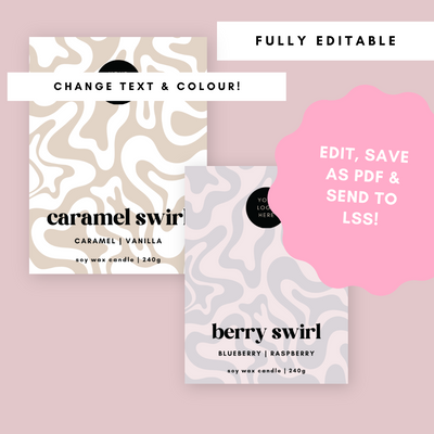 Caramel Swirl Canva Label Kit
