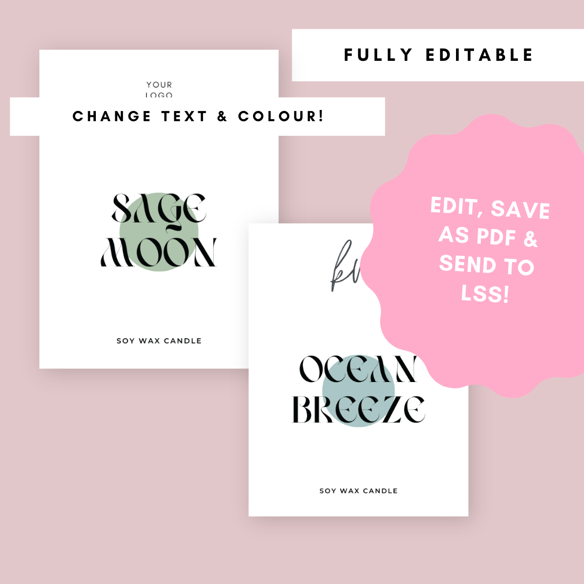 Sage Moon Canva Label Kit