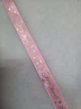 Christmas Ribbon 25mm Gold on Pink Premade Ribbon (WHILE STOCKS LAST)