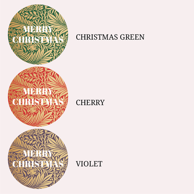 FOIL Golden Florals Christmas Collection - Round - Design Four Vinyl Label Pack