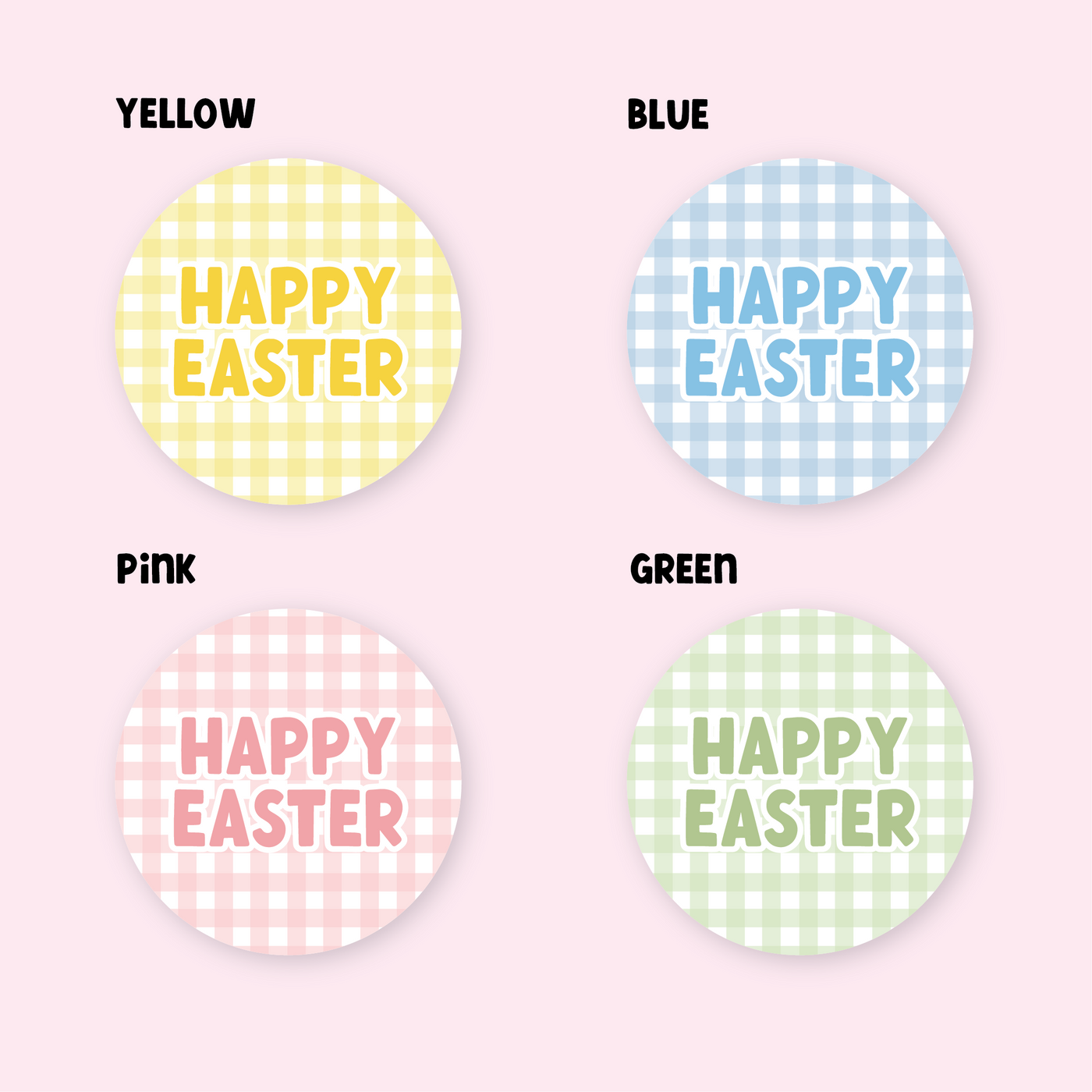 Gingham Collection - Easter - Design One - ROUND