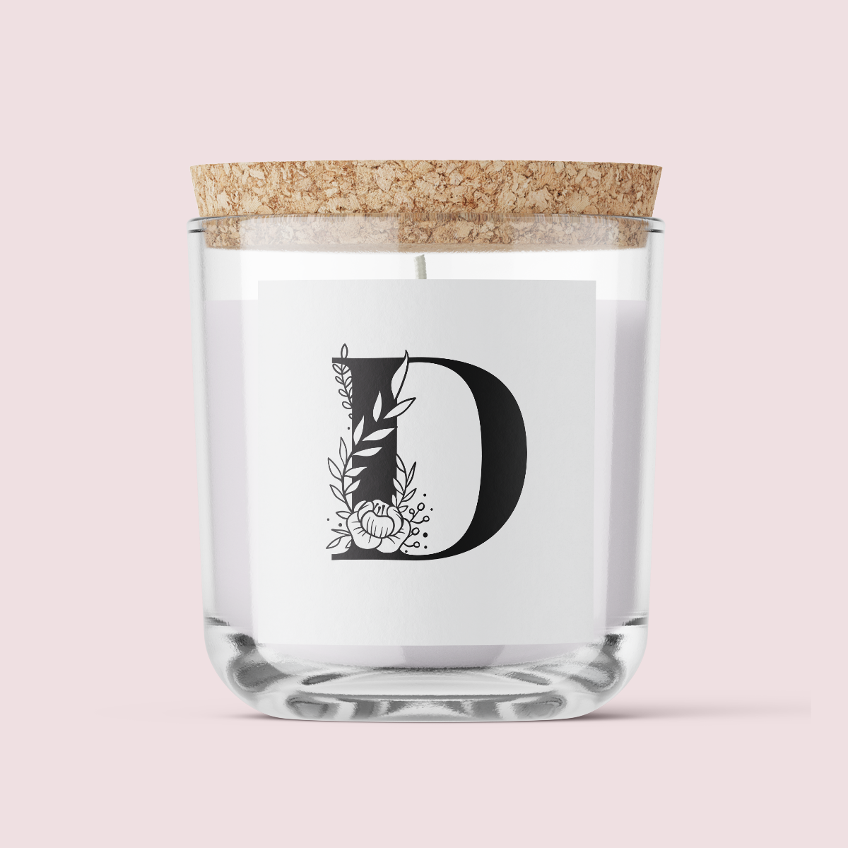 Floral Initials - Letter D - SQUARE