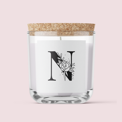 Floral Initials - Letter N - SQUARE