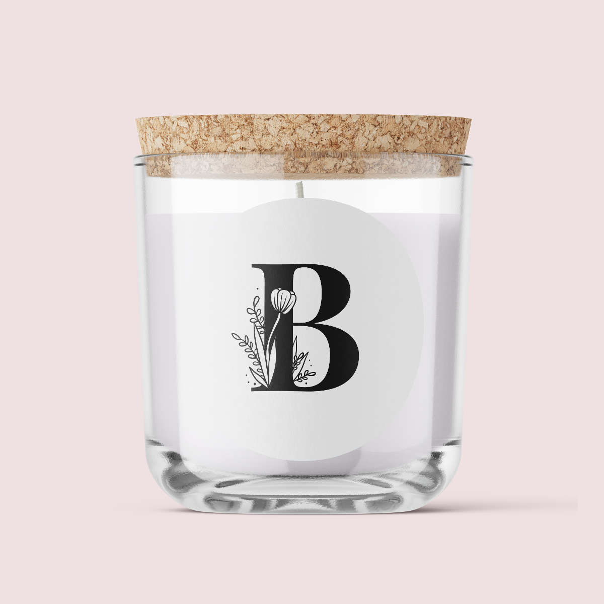 Floral Initials - Letter B - ROUND