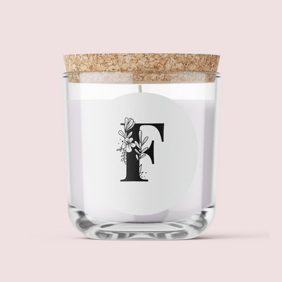 Floral Initials - Letter F - ROUND