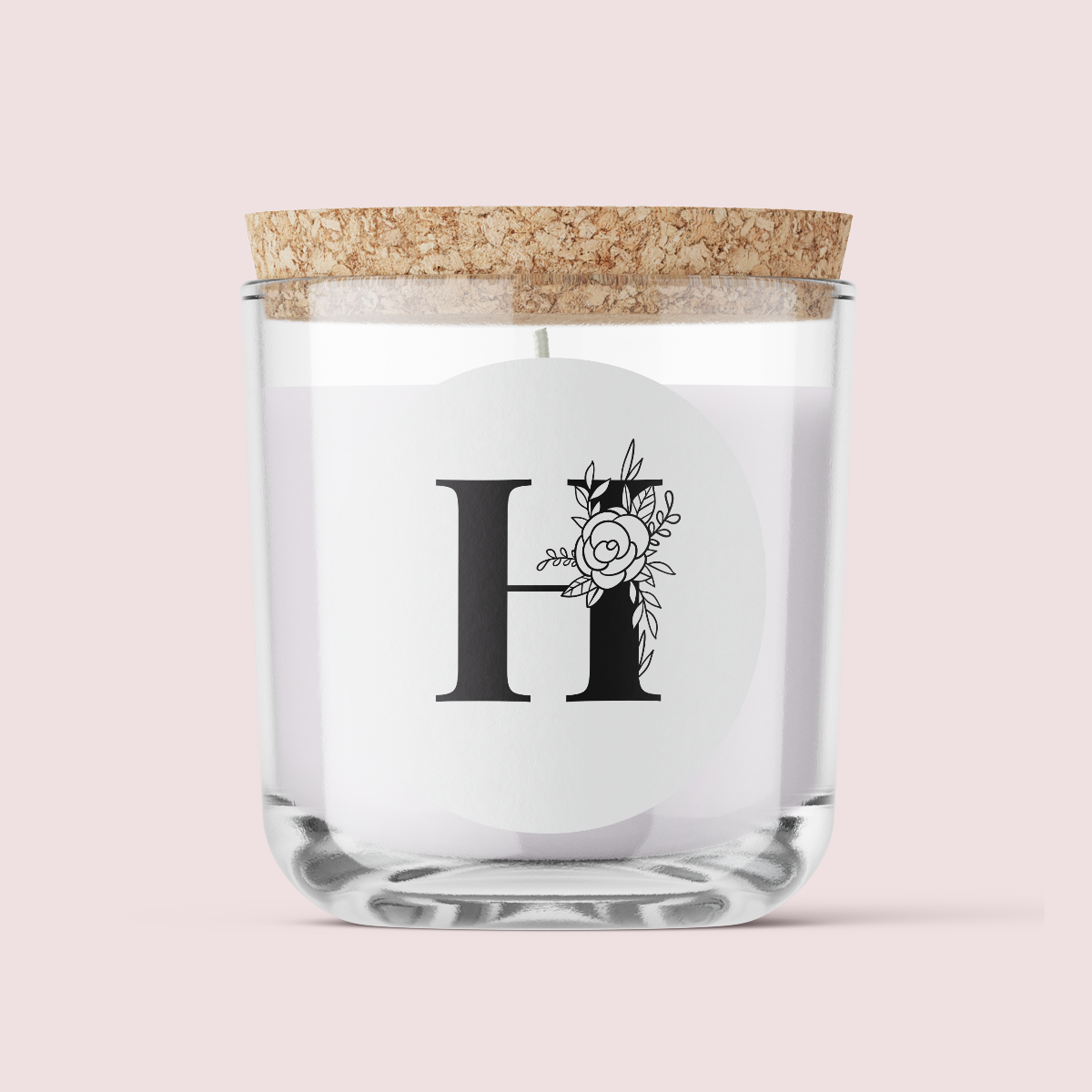 Floral Initials - Letter H - ROUND