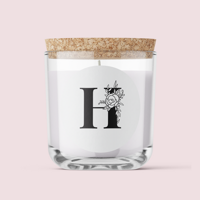 Floral Initials - Letter H - ROUND