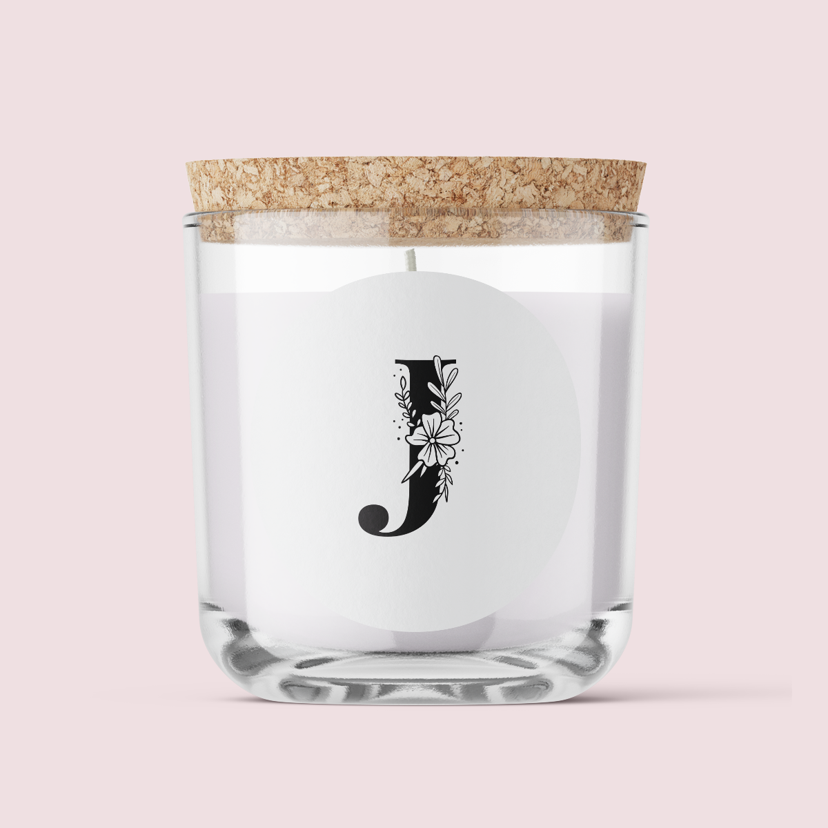 Floral Initials - Letter J - ROUND