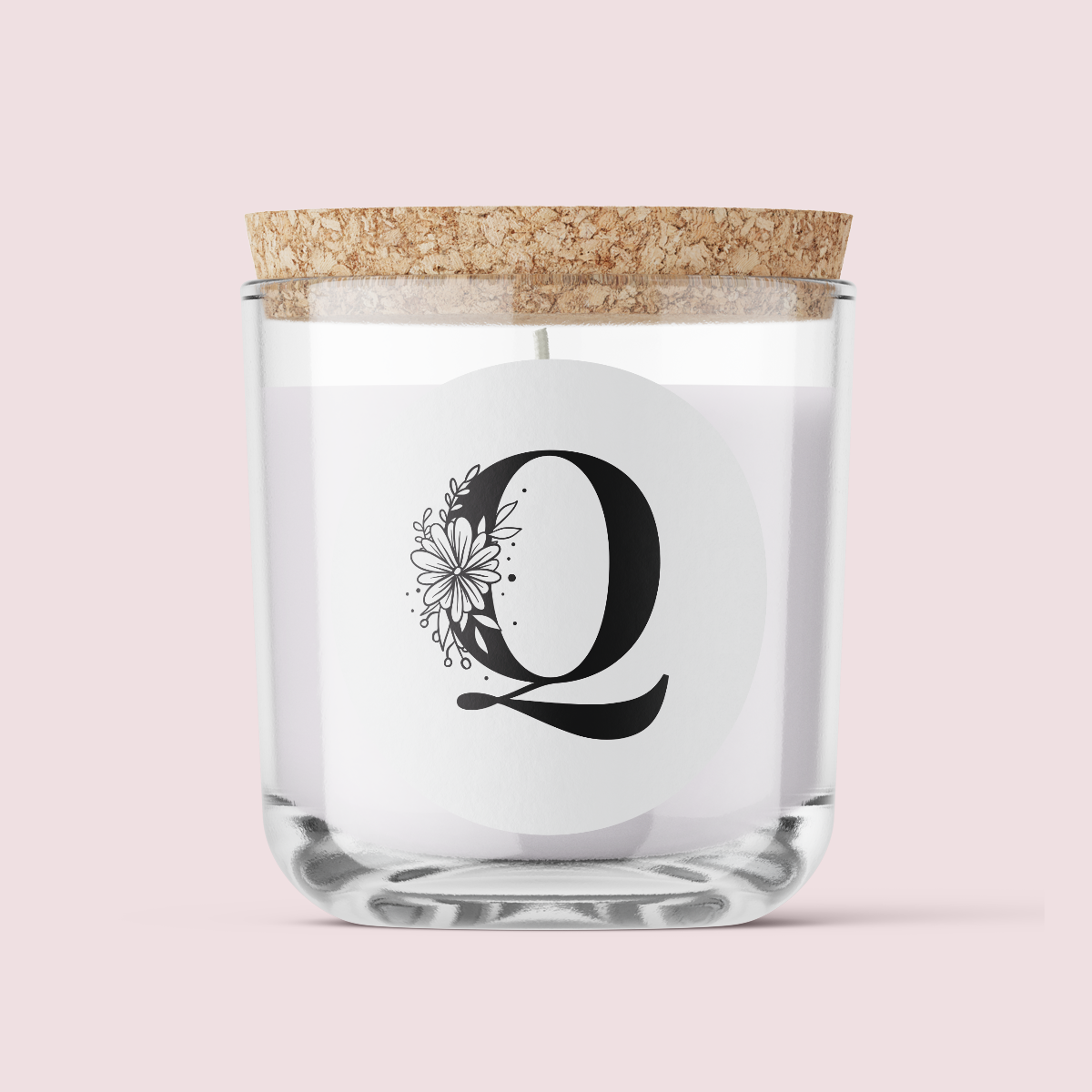 Floral Initials - Letter Q - ROUND