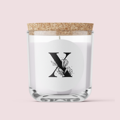 Floral Initials - Letter X - ROUND
