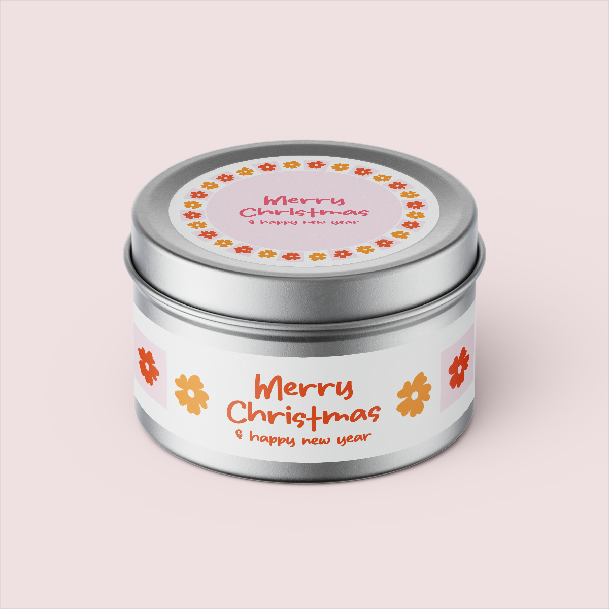 Yiscah's Pencil Box - Christmas Flowers Pink - Travel Tin Set