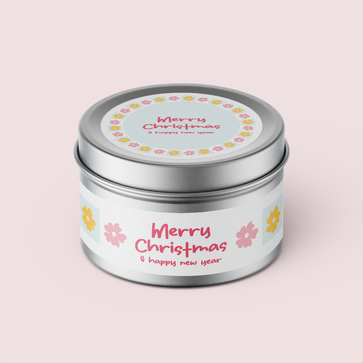 Yiscah's Pencil Box - Christmas Flowers Mint - Travel Tin Set