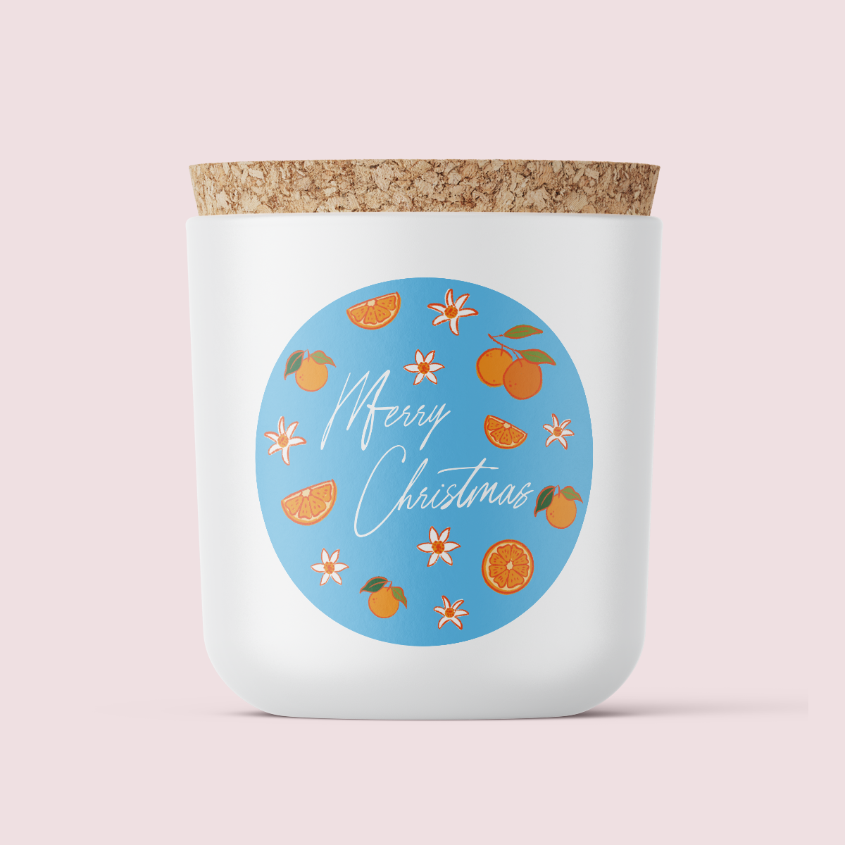 Yiscah's Pencil Box - Merry Christmas Oranges - Round