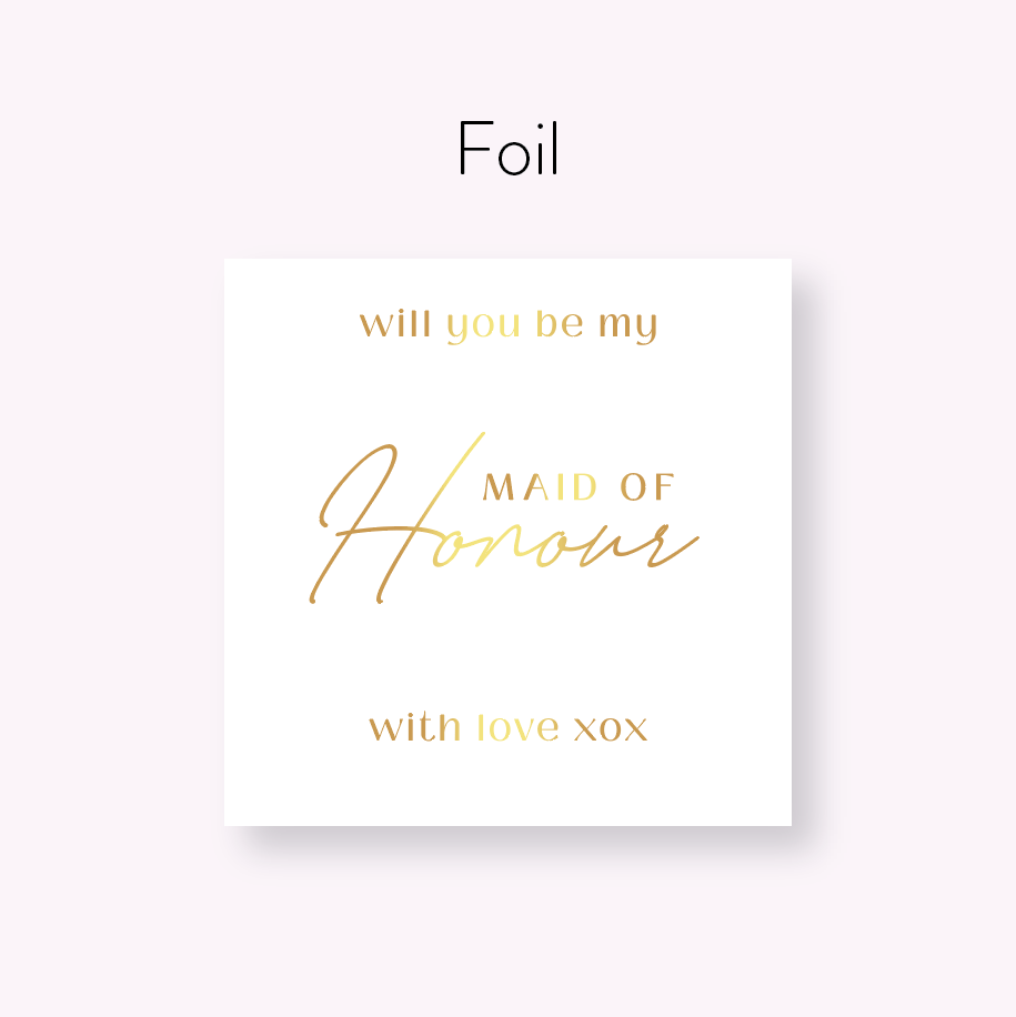 Will You Be My Maid of Honour - with love xox - SQUARE Vinyl Label Pack