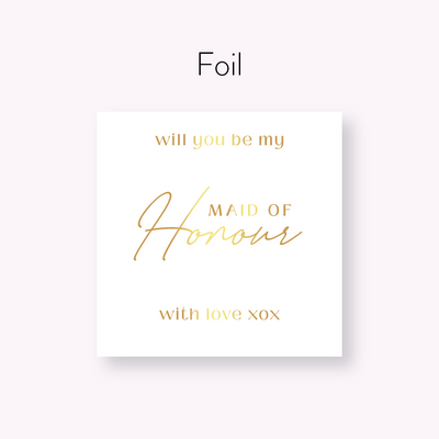 Will You Be My Maid of Honour - with love xox - SQUARE Vinyl Label Pack