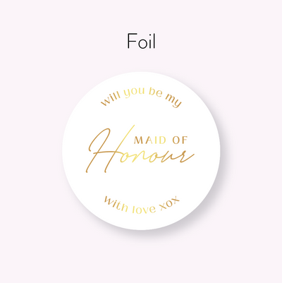 Will You Be My Maid of Honour - with love xox - ROUND Vinyl Label Pack