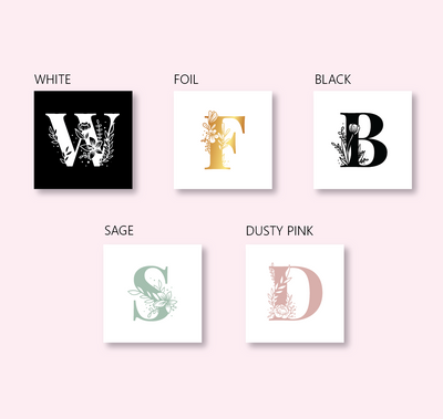 Floral Initials - Letter D - SQUARE