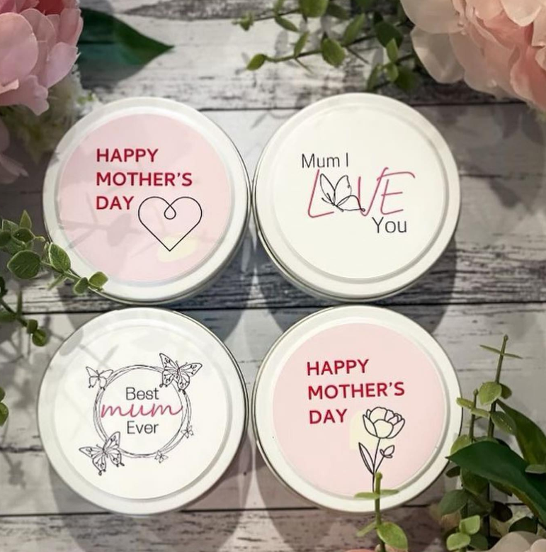 Happy Mother's Day lineart rose Round Vinyl Label Pack