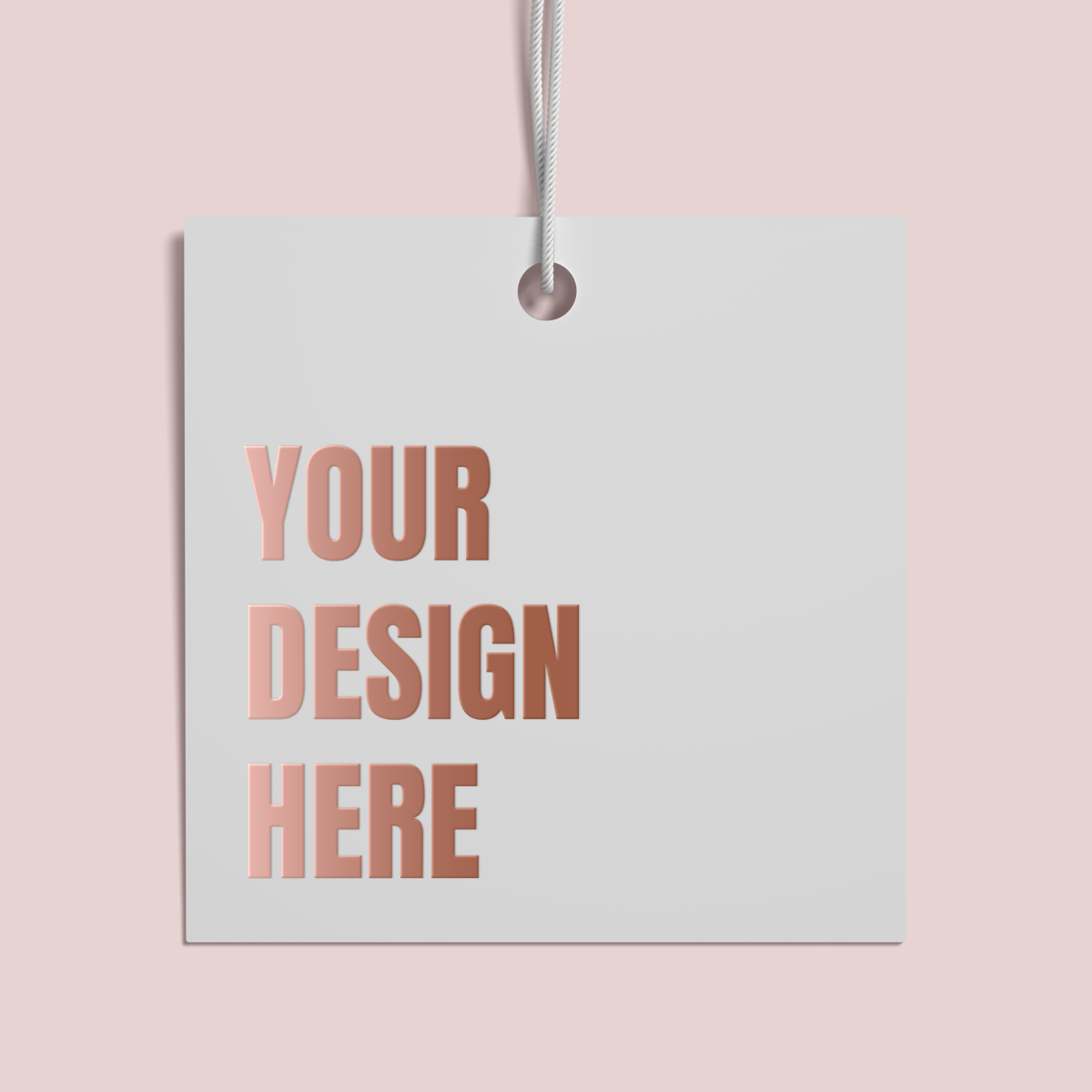 70mm Square Rose Gold Foil on Velvet Laminate 400gsm Swing Tags