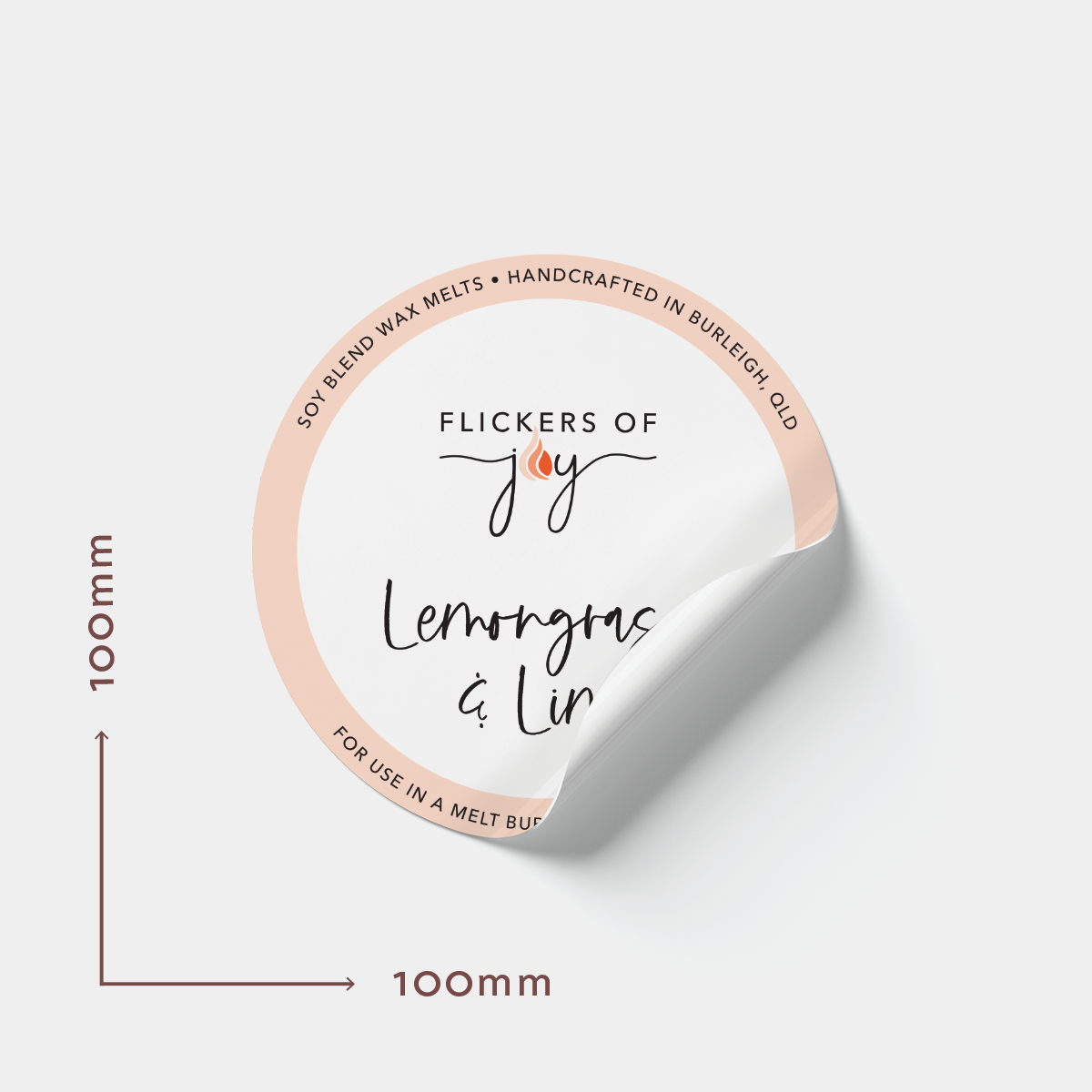 100mm Round Vinyl Labels - Popular Sizes