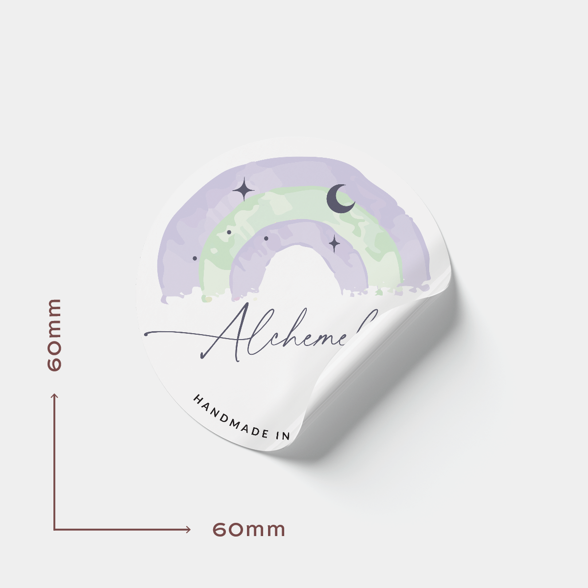 60mm Round Vinyl Labels - Popular Sizes