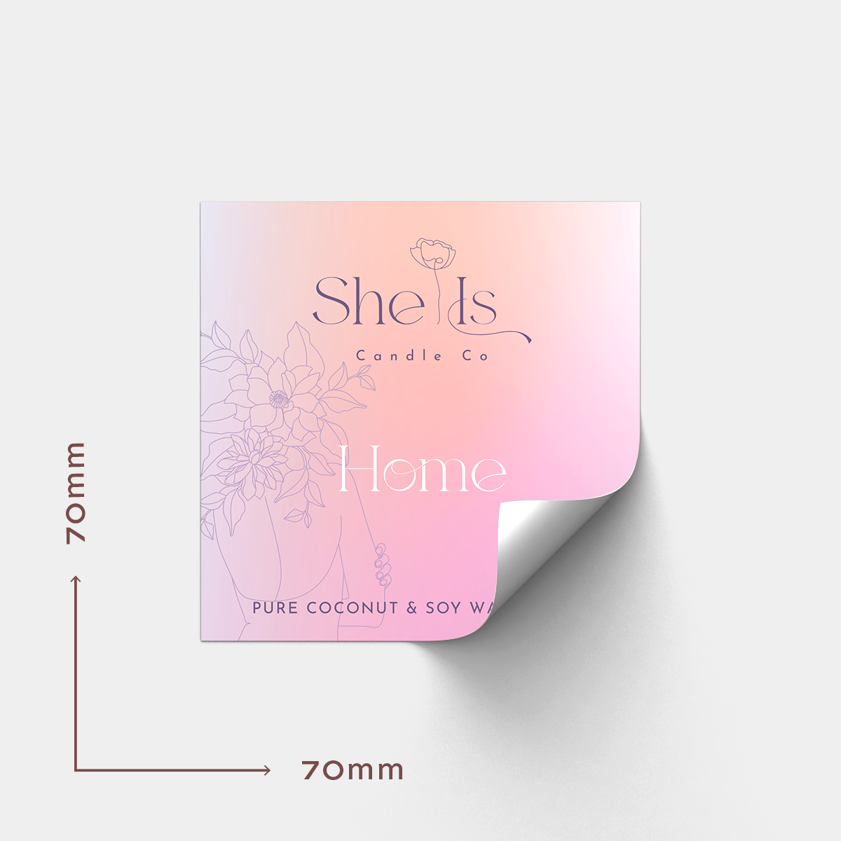 70mm Square Vinyl Labels - Popular Sizes