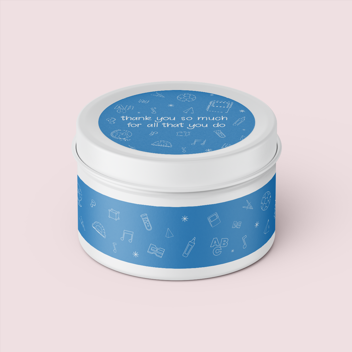 Festive Teacher Appreciation Vinyl Label Pack Travel Tin Set