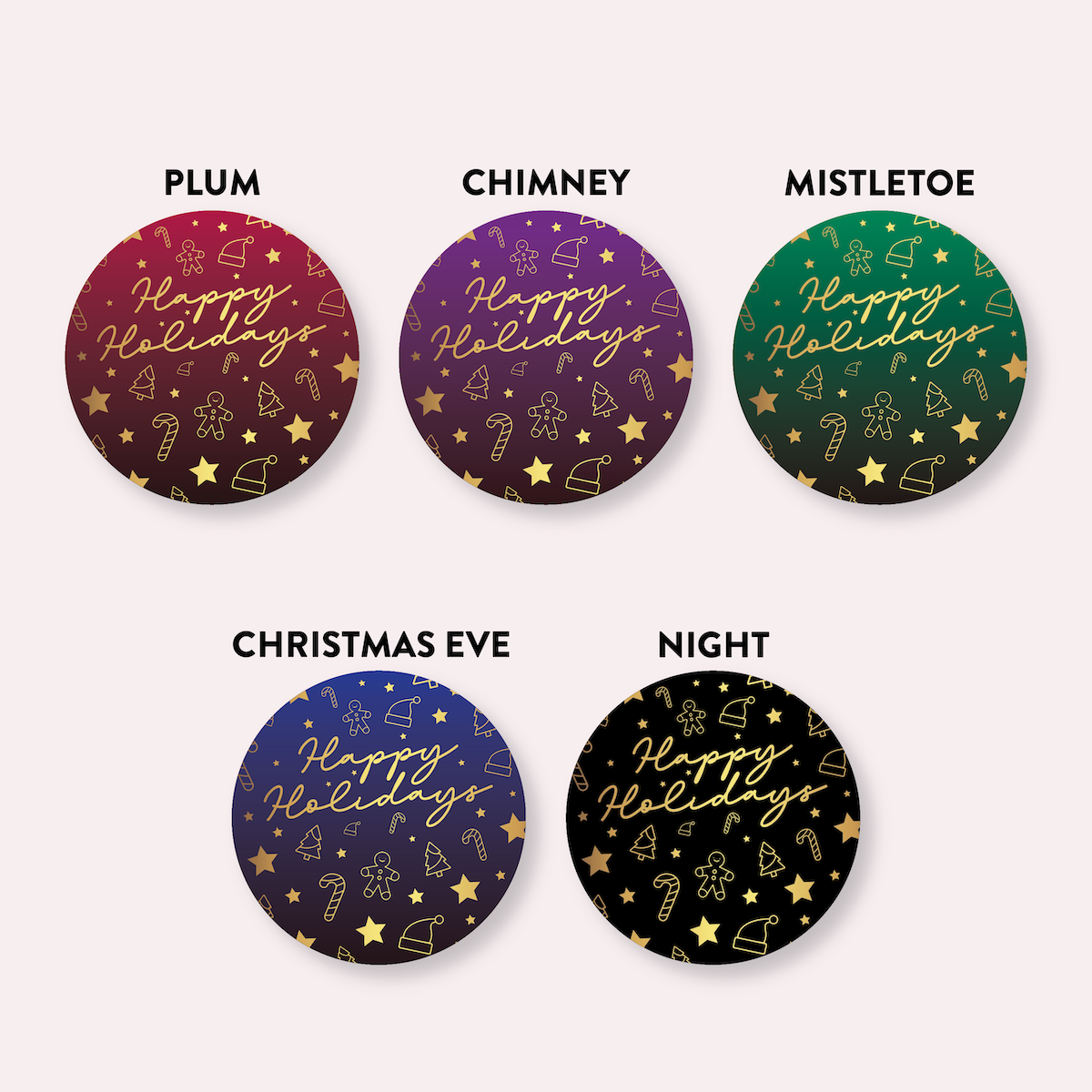 The Jewel Collection - Happy Holidays - PATTERN - ROUND