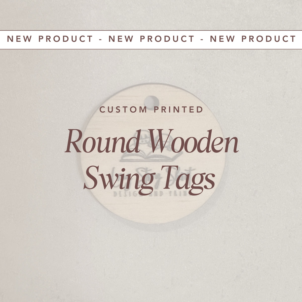 35mm Custom Printed Wooden Swing Tags (Round)