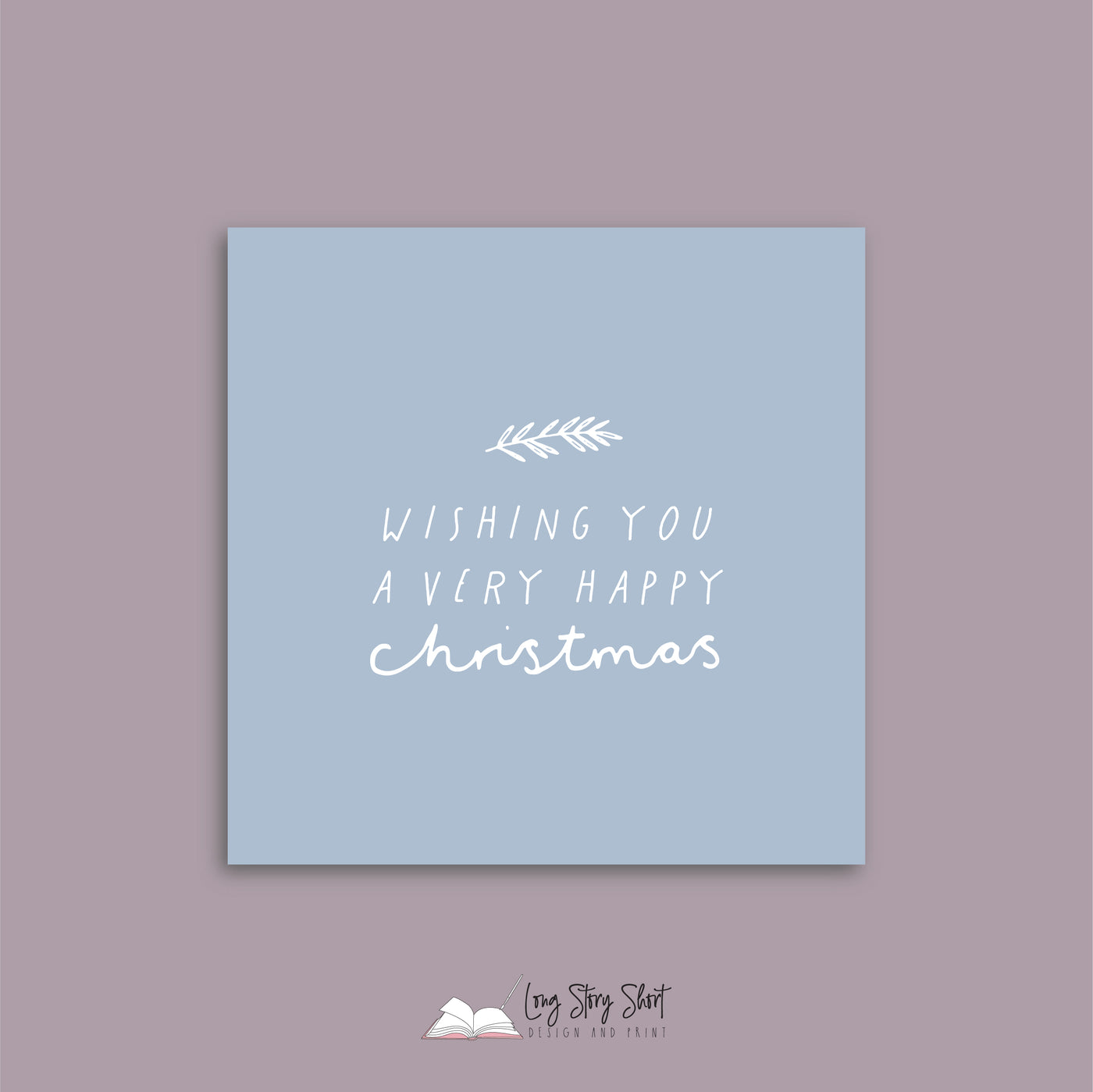 Blue Have a Leafy Christmas Vinyl Label Pack Square Matte/Gloss