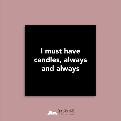 Candle Quotes BLACK (Pack 1) Vinyl Label Pack