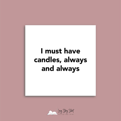 Candle Quotes WHITE (Pack 1) Vinyl Label Pack