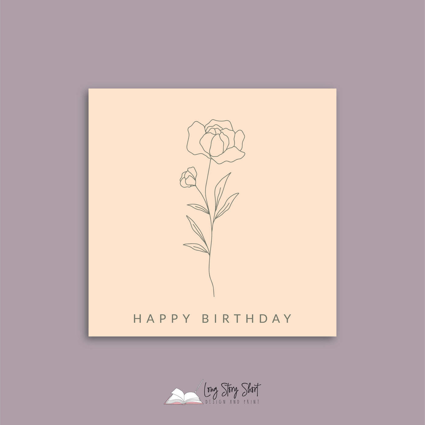 Cream Botanical Happy Birthday Vinyl Label Pack