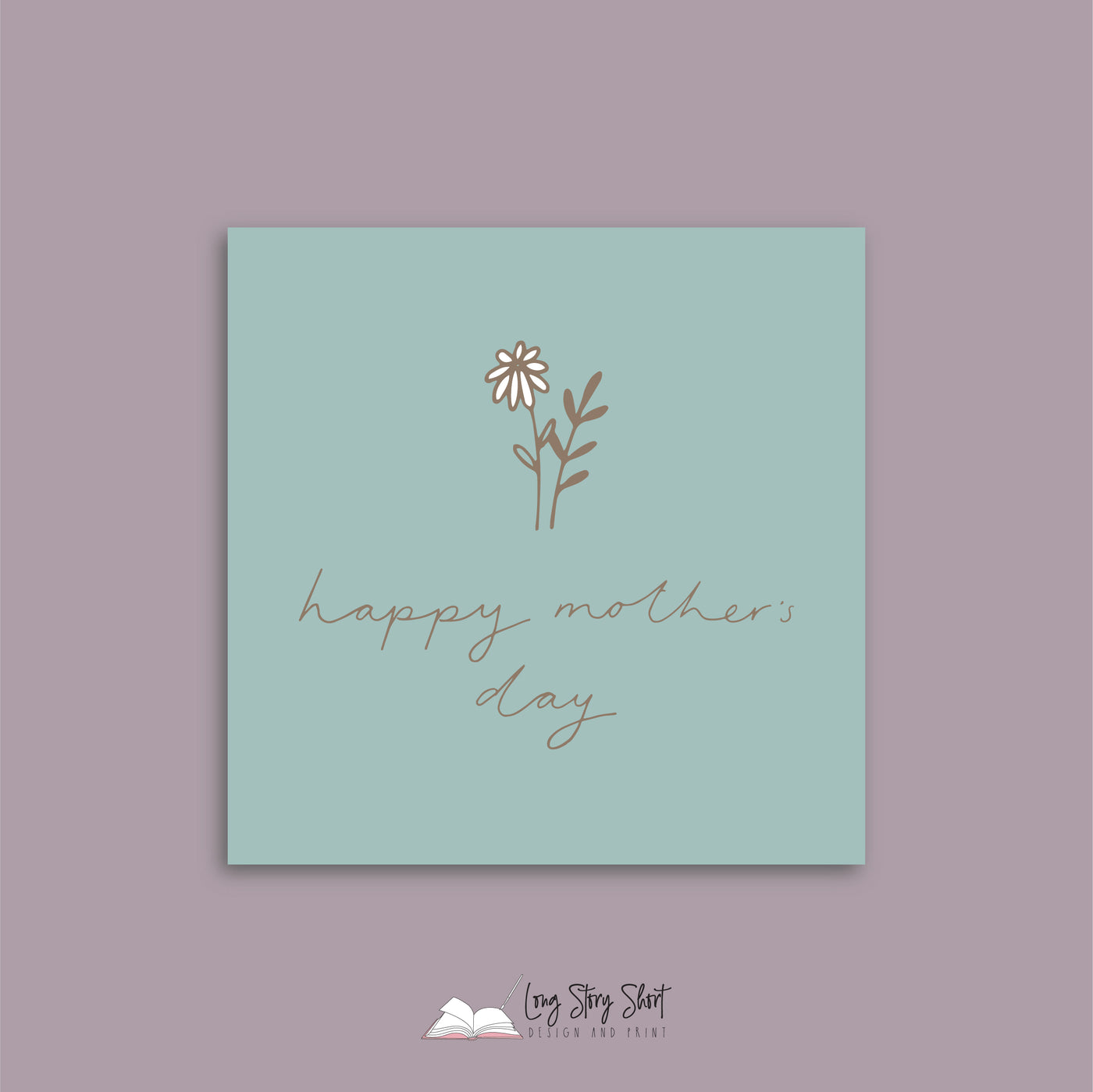 Dusty Teal Stem Mothers Day Vinyl Label Pack